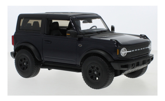 Maisto 31456BLUE Ford Bronco Wildtrak, metallic-dunkelblau/matt-schwarz, 2021 1:18