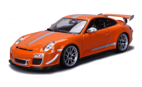 Bburago 18-11036ORANGE Porsche 911 GT3 RS 4.0 (997/II), orange/silber, 2012 1:18