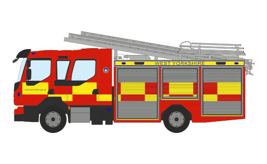 Oxford 76VEO001 Volvo FL Emergency One Pump Ladder, West Yorkshire 1:76