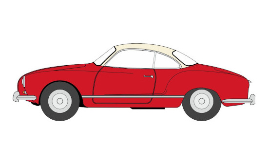 Oxford OXF76KG001 VW Karmann Ghia - rot , weiss 1:76