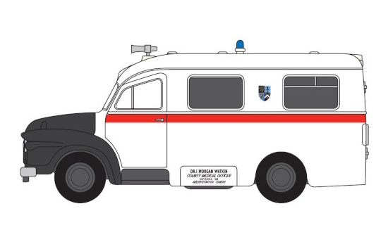 Oxford 76BED008 Bedford J1, Aberystwyth, Ambulance 1:76