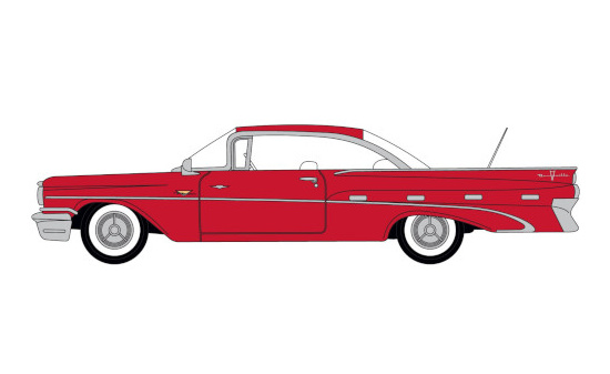 Oxford 87PB59005 Pontiac Bonneville Coupe, rot, 1959 - Vorbestellung 1:87