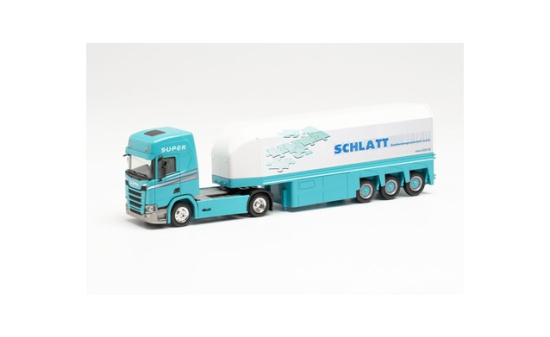 Herpa 314428 Scania CR Innenlader-Sattelzug Schlatt (Nordrhein-Westfalen/Bocholt) 1:87