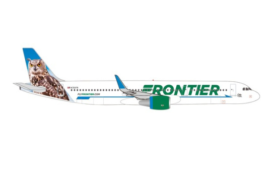 Herpa 535830 Frontier Airlines Airbus A321 N701FR Otto the Owl 1:500