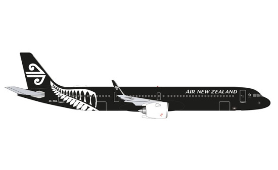 Herpa 535878 Air New Zealand Airbus A321neo - All black colors ZK-NNA 1:500