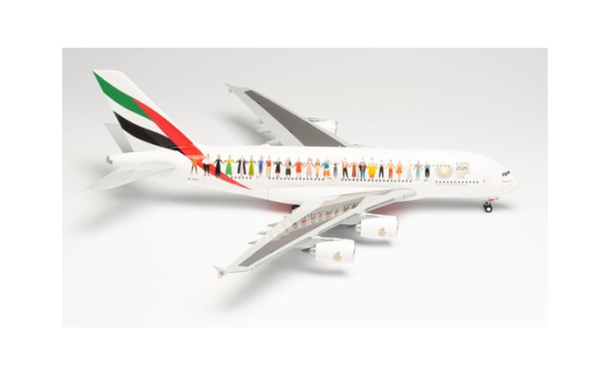 Herpa 571692 Emirates Airbus A380 Year of Tolerance A6-EVB 1:200