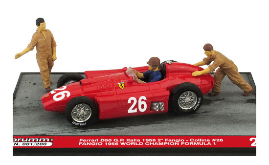 Brumm S2110 Ferrari D50, No.26, Formel 1, GP Italien, mit Figuren in Sonderverpackung, J.M.Fangio, 1956 1:43