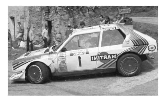 IXO 18RMC083A20 Lancia Delta S4, No.1, Lancia Martini Racing, Martini, Rallye WM, Tour de Corse, M.Alen/I.Kivimäki, 1986 1:18