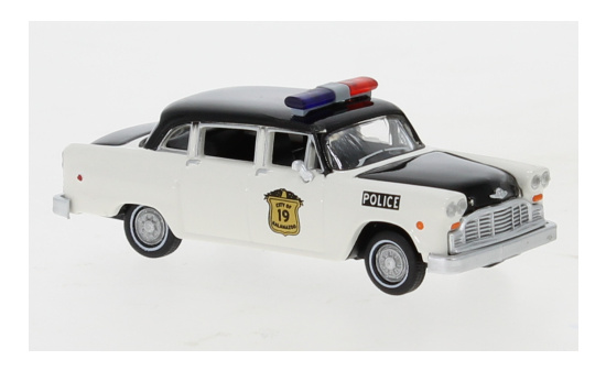 Brekina 58941 Checker Cab, Kalamazoo Police Department, Police Car, 1974 1:87