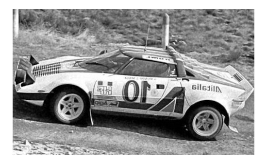 IXO RAC380A Lancia Stratos HF, No.10, Lancia Alitalia Racing Team,  Alitalia, Rallye WM, Rallye Monte Carlo, S.Munari/S.Maiga, 1976 1:43