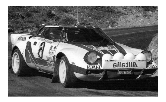 IXO RAC380B Lancia Stratos HF, No.6, Lancia Alitalia Racing Team,  Alitalia, Rallye WM, Rallye Monte Carlo, B.Waldegard/H.Thorszelius, 1976 1:43