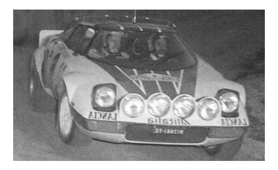 IXO RAC380C Lancia Stratos HF, No.8, Lancia Alitalia Racing Team,  Alitalia, Rallye WM, Rallye Monte Carlo, R.Pinto/A.Bernacchini, 1976 1:43