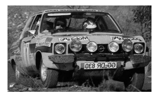 IXO RAC383A Opel Ascona A, No.1, Opel Euro Händlerteam, Rally WM, Rally Portugal, A.Warmbold/J.Todt, 1974 1:43