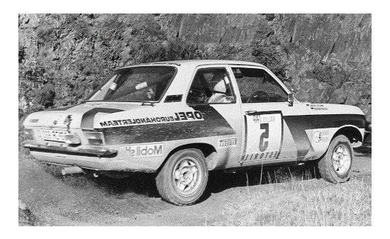 IXO RAC383B Opel Ascona A, No.5, Opel Euro Händlerteam, Rally WM, Rally Portugal, W.Röhrl/J.Berger, 1974 1:43