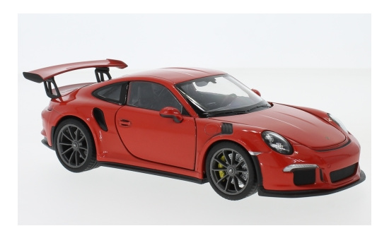 Welly 24080W-ORANGE Porsche 911 (991) GT3 RS, dunkelorange, 2015 1:24