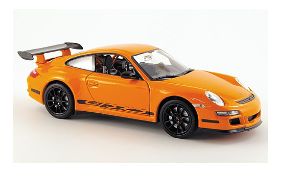 Welly 22495W-ORANGE Porsche 911 GT3 RS (997), orange, ohne Vitrine 1:24