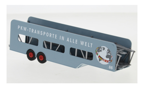 Brekina 95572 Auflieger Autotransporter offen, blaugraue Spedition, Nr. 86, 1955 1:87