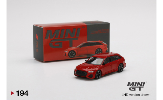 Mini GT MGT00194-L Audi RS 6 Avant Carbon Black Edition Tango Red (LHD) 1:64
