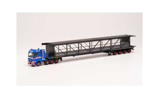 Herpa 314749 Mercedes-Benz Actros LH Schwerlast-Sattelzug mit Brücke Seeland Transporte / Miniaturwunderland - Vorbestellung 1:87