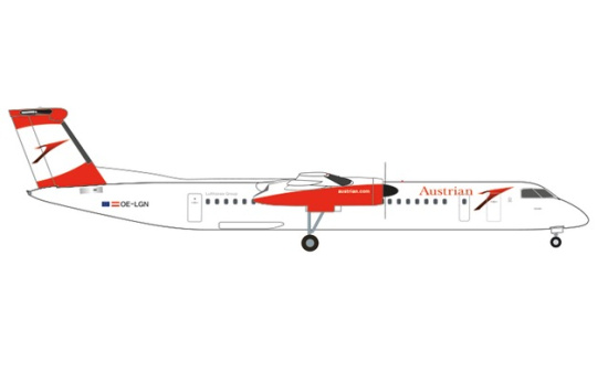 Herpa 536028 Austrian Airlines Bombardier Q400 (new colors) OE-LGN Gmunden 1:500