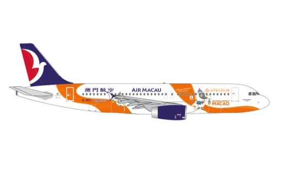 Herpa 536042 Air Macau Airbus A320 Macau welcomes you B-MCI Cidade de Macau 1:500