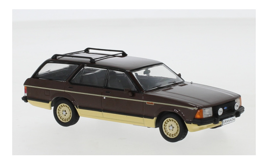 IXO CLC399N Ford Granada MkII Turnier Chasseur, metallic-dunkelbraun/gold, 1980 1:43