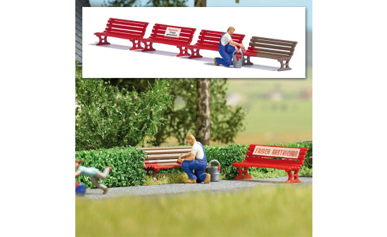 Busch 7978 A-Set: Sitzbank steichen - Vorbestellung 1:87