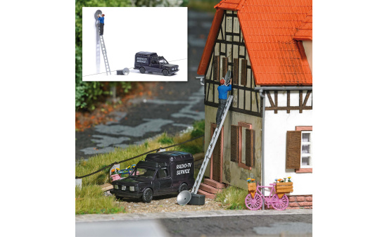 Busch 7982 A-Set: Sat-Schüssel ausr. - Vorbestellung 1:87