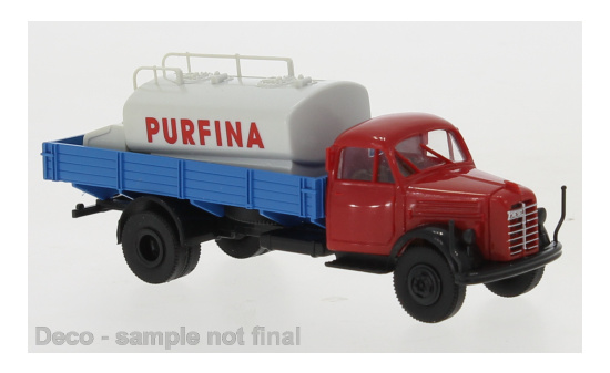 Brekina 43030 Borgward B 4500 Pritsche, Purfina, mit Aufsatz-Tank, 1952 1:87