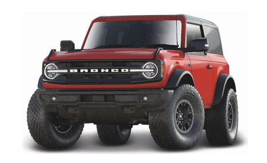 Maisto 31456RED Ford Bronco Wildtrak, rot/matt-schwarz, 2021 1:18