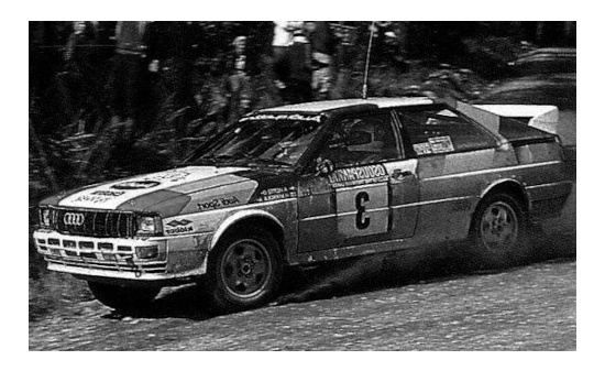 IXO 18RMC094A20 Audi quattro, No.3, Rallye WM, 1000 Lakes Rally, H.Mikkola/A.Hertz, 1982 1:18