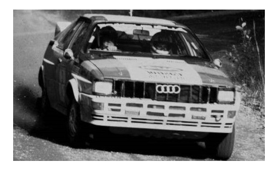 IXO 18RMC094C20 Audi quattro, No.8, Rallye WM, 1000 Lakes Rally, M.Mouton/F.Pons, 1982 1:18
