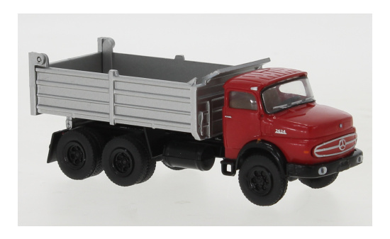 Brekina 81153 Mercedes LAK 2624 Kipper, rot/silber, 1970 1:87