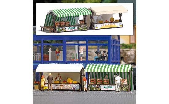 Busch 1822 Marktstände Gurken/Käse - Vorbestellung 1:87