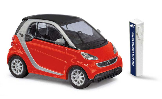 Busch 46226 Smart Fortwo electric rot 1:87