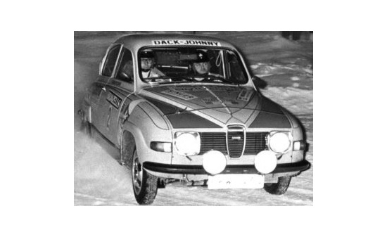IXO 18RMC085B20SP Saab 96 V4, No.2, Rallye WM, Rallye Schweden, S.Blomqvist/H.Sylvan, 1976 1:18