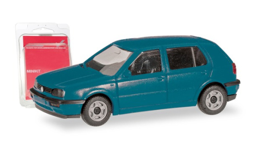 Herpa 012355-009 Herpa MiniKit: VW Golf III 4-türig, blautürkis 1:87