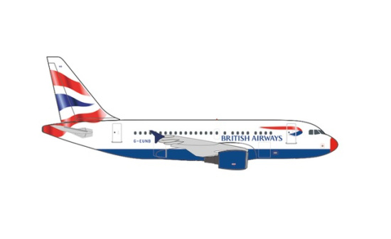 Herpa 535786 British Airways Airbus A318 Flying Start G-EUNB - Vorbestellung 1:500