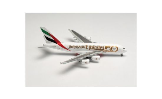 Herpa 536202 Emirates Airbus A380 - UAE 50th Anniversary A6-EVG 1:500