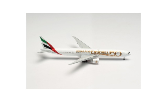 Herpa 536219 Emirates Boeing 777-300ER - UAE 50th Anniversary A6-EGE - Vorbestellung 1:500