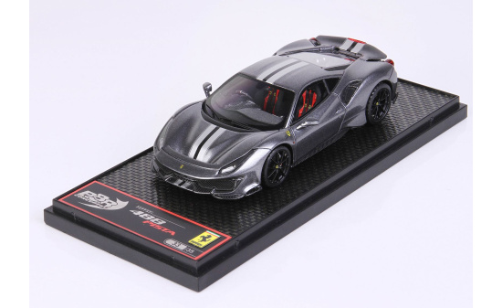 BBR CAR76RI-06 Ferrari 488 Pista RHD - Silverstone Grey 740 1:43