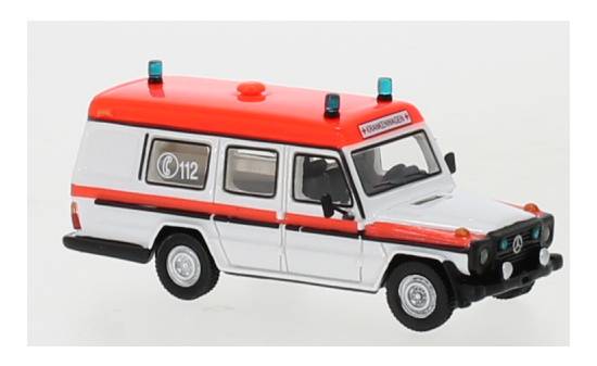 BoS-Models 87826 Mercedes G-Klasse Binz, weiss/rot, Ambulanz, 1985 1:87