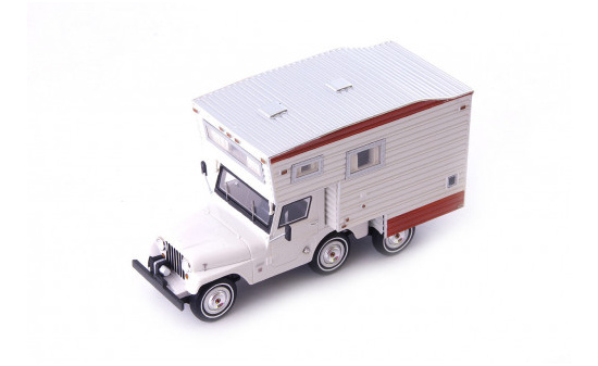 Autocult 09017 Jeep CJ5 Universal Camper, weiß 1:43