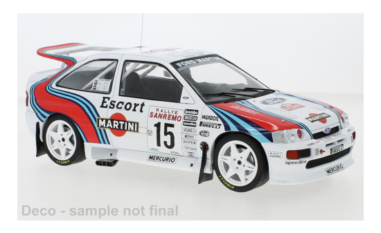 IXO 18RMC104B20 Ford Escort RS Cosworth, No.15, Martini, Rallye WM, Rally San Remo, M.Wilson/B.Thomas, 1994 1:18