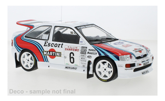 IXO 18RMC104A20 Ford Escort RS Cosworth, No.6, Martini, Rallye WM, Rally San Remo, F.Cunico/S.Evangelisti, 1994 1:18